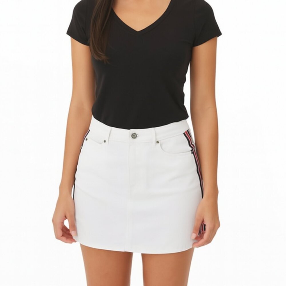 Y2k White Denim Mini Skirt 10